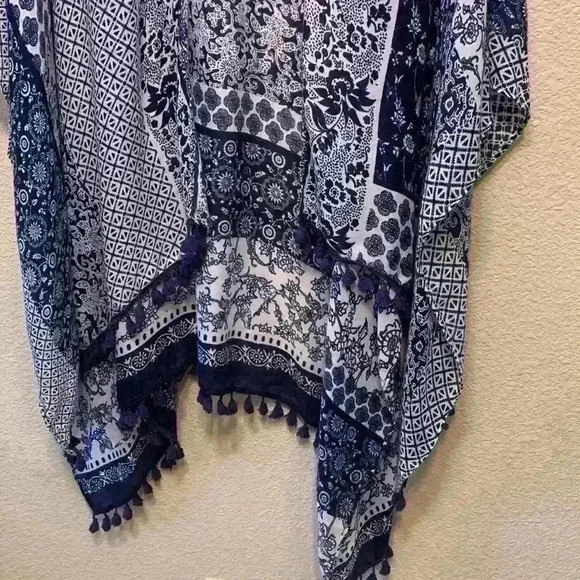 One size Sonoma Navy Duster cardigan western boho bohemian festival fall summer - Picture 2 of 7